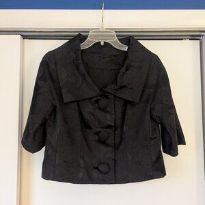 Cropped Black Jacquard Jacket